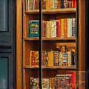 Vitrine de la librairie et livres en exposition